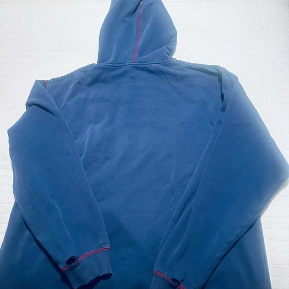 BOCA Authentic Hoodie Navy Blue Red Trim XL/TG Vintage Style AS-IS - Picture 8 of 11
